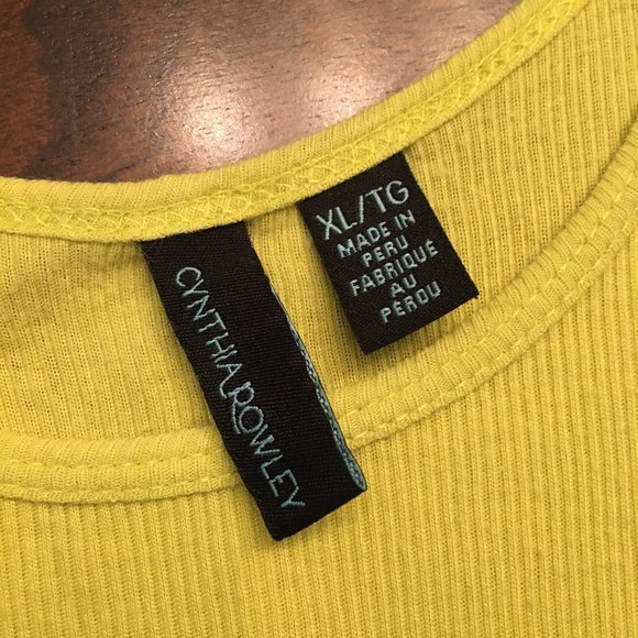 Long Acid Yellow Pima Cotton Ribbed Singlet Tank Top - Picture 14 of 14